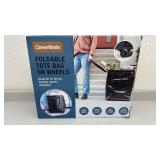 CleverMade Foldable Tote Bag on Wheels and Clear Plastic Storage Box