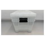 3 Pack InstaView 45 Quart Greencode Multi-Use Storage Containers