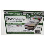 3 Pack InstaView 45 Quart Greencode Multi-Use Storage Containers