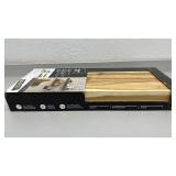 Vision Home Set of 2 Acacia Wood Floating Shelves - small chip in corner