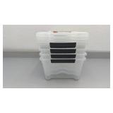 Set of 4 IRIS Buckle-Up Storage Boxes 12.2L Stackable