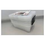 Set of 4 IRIS Buckle-Up Storage Boxes 12.2L Stackable