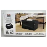 Seville Classics Trunk Bench with Foldable Storage in Black