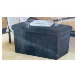 Seville Classics Trunk Bench with Foldable Storage in Black