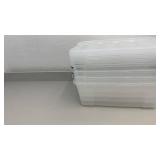 Set of 4 Clear Plastic Storage Bins with Latching Lids