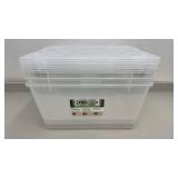 3 Pack Greenmode InstaView 45 Quart Clear Storage Boxes with Handle Locks