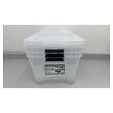3 Pack Greenmode InstaView 45 Quart Clear Storage Boxes with Handle Locks