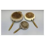 Set of 3 GreenPan Nonstick Fry Pans with Gold Handles - used condition