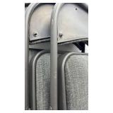 4 Padded Metal Folding Chairs with Gray Fabric Seat