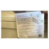 6 Drawer Dresser in White Finish with Damaged Corner, one drawer stuck in place