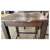 Wooden Pub Height Table with 4 Stools and Metal Frame - used condition