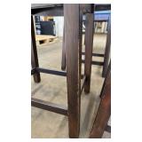 Wooden Pub Height Table with 4 Stools and Metal Frame - used condition