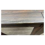 Wooden Pub Height Table with 4 Stools and Metal Frame - used condition