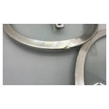 Calphalon Stainless Steel Cookware Set with Glass Lids - 5 Pots and Pans - used condition