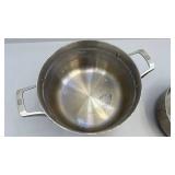 Calphalon Stainless Steel Cookware Set with Glass Lids - 5 Pots and Pans - used condition