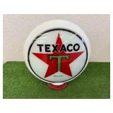 Original Vintage Texaco Hull Milkglass Screw on Base Gas Pump Globe