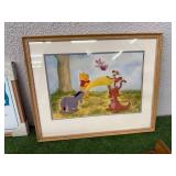 Mirror, Artwork & Wood Shelves