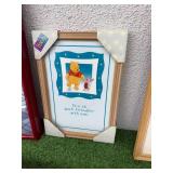 Mirror, Artwork & Wood Shelves