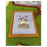 Mirror, Artwork & Wood Shelves