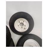 Assorted Utility Wheels and Tires with Rims - Set of 9