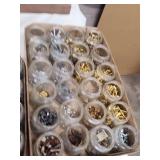 Assorted Metal Fasteners and Hardware in Jars with Rotating Organizer