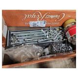Large Mixed Lot of Assorted Nails, Screws, Bolts, and Fasteners in Jars and Boxes
