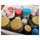 Large Mixed Lot of Assorted Nails, Screws, Bolts, and Fasteners in Jars and Boxes