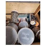 Large Mixed Lot of Assorted Nails, Screws, Bolts, and Fasteners in Jars and Boxes