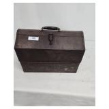 Metal Toolbox with Assorted Plumbing Parts and Fittings