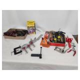 Collection of Assorted Woodworking and Bench Clamps with Black & Decker Portable Vise
