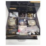 Metal Hardware Organizer Cabinet with Assorted Fasteners and Parts