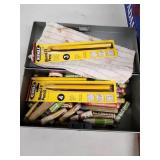 Vintage Lettering and Marking Tools Collection with Stencils, Pencils, and Wire Spools