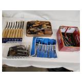 Extensive Collection of Woodworking Chisels, Punches, and Hand Tools