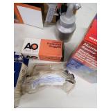 Shop Tools and Safety Gear Bundle with Sanders, Spray Guns, Respirator, Goggles, and Ear Muffs