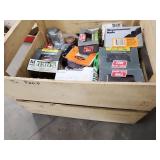 Large Mixed Lot of Nails Screws and Hardware in Storage Crate