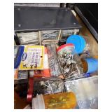 Large Mixed Lot of Nails Screws and Hardware in Storage Crate