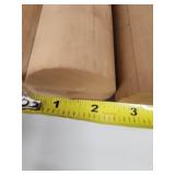 Set of 16 Wood Dowels and Blanks, 2 Inch Diameter, 19 Inch Length