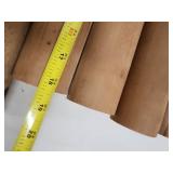 Set of 16 Wood Dowels and Blanks, 2 Inch Diameter, 19 Inch Length