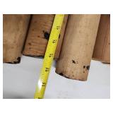 Set of 16 Wood Dowels and Blanks, 2 Inch Diameter, 19 Inch Length