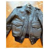 Hein Gericke Leather Bomber Jacket Size 34 Quilted Lining