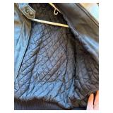 Hein Gericke Leather Bomber Jacket Size 34 Quilted Lining