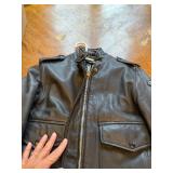 Hein Gericke Leather Bomber Jacket Size 34 Quilted Lining