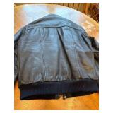 Hein Gericke Black Leather Bomber Jacket Size 40 with Quilted Lining