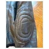 Hein Gericke Black Leather Bomber Jacket Size 40 with Quilted Lining