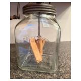 Vintage Dazey Churn No. 60 Glass Butter Churn with Metal and Wood Handle