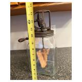 Vintage Dazey Churn No. 60 Glass Butter Churn with Metal and Wood Handle