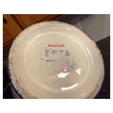 Hand-Painted Ceramic Vase with Dual Handles and Floral Motif, 12 Inch