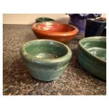 Collection of Handmade Pottery Bowls and Vessels Assorted Colors