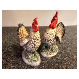 Homco Porcelain Rooster and Hen Figurines, Made in Japan