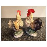 Homco Porcelain Rooster and Hen Figurines, Made in Japan